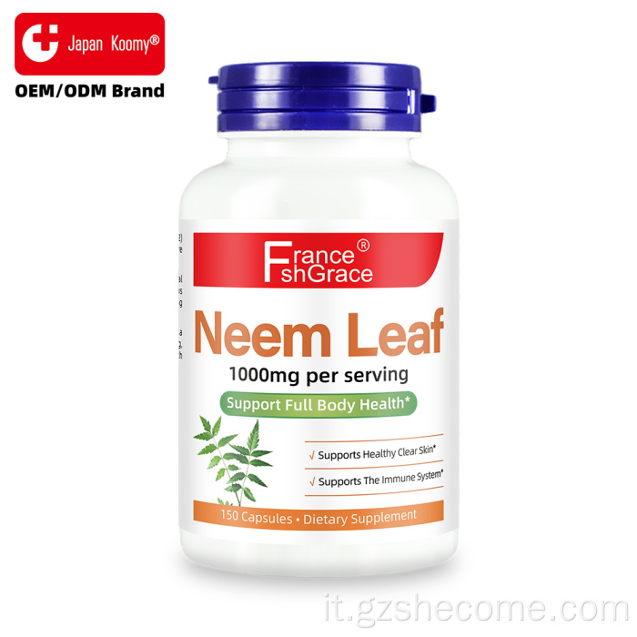 Le capsule Premium Shecome di foglie di Neem supportano il sistema immunitario